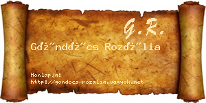Göndöcs Rozália névjegykártya
